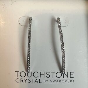 Touchstone Crystal Curved Bar earrings